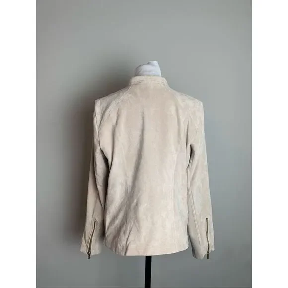 Calvin Klein Faux Suede Moto Jacket - Picture 2 of 5